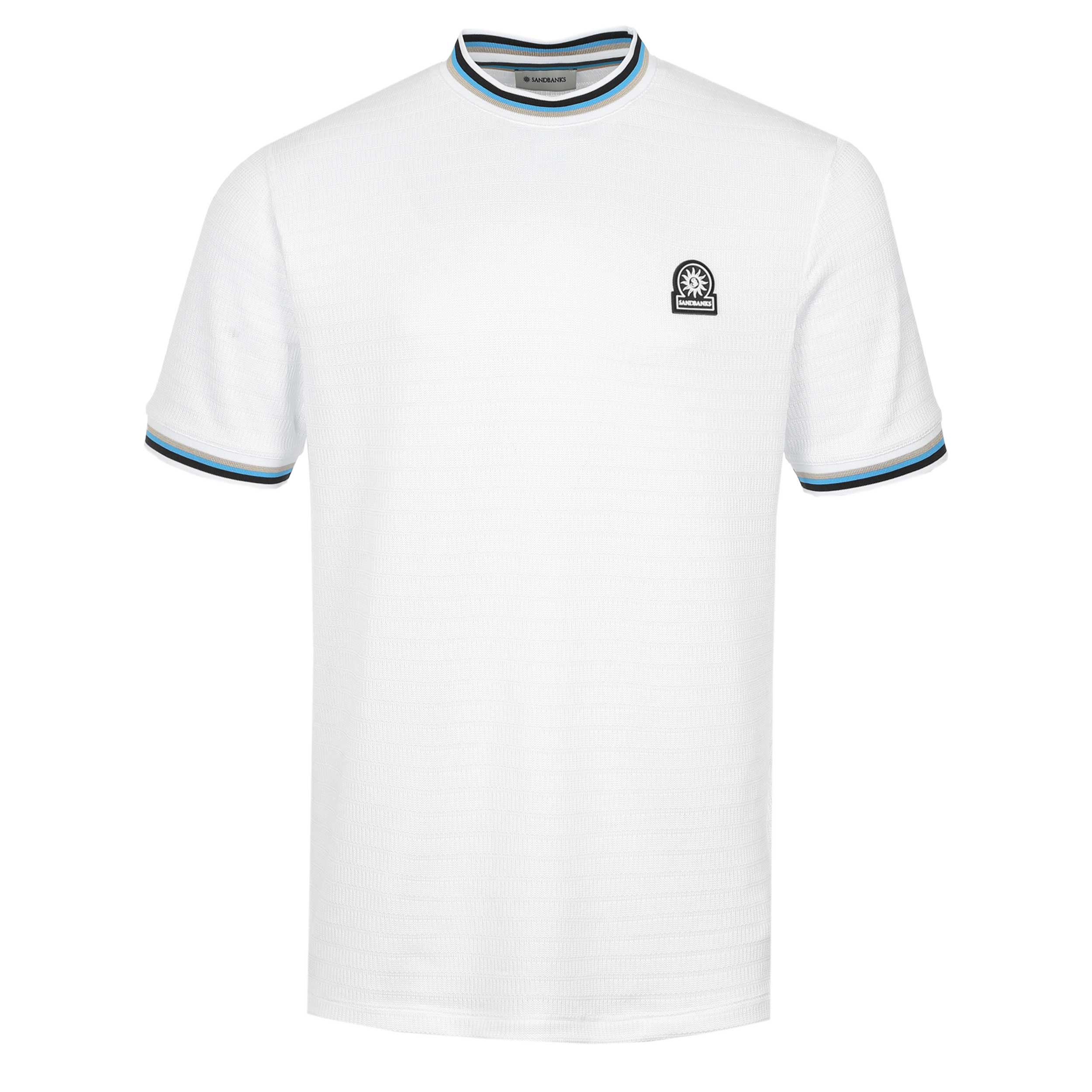 Sandbanks Textured Jacquard T Shirt in White