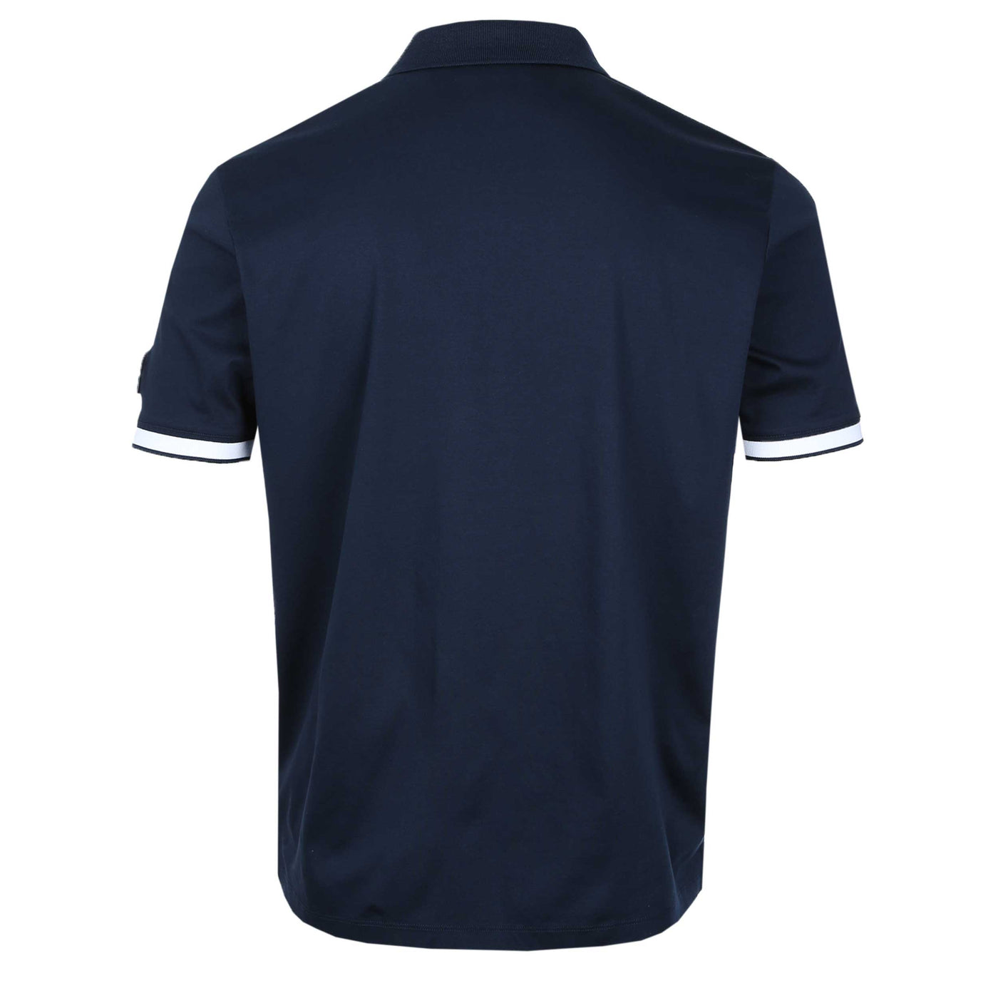 Sandbanks Silicone Zip Polo Shirt in Navy Back