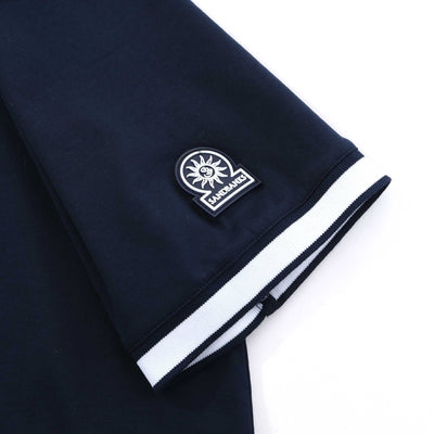 Sandbanks Silicone Zip Polo Shirt in Navy Logo