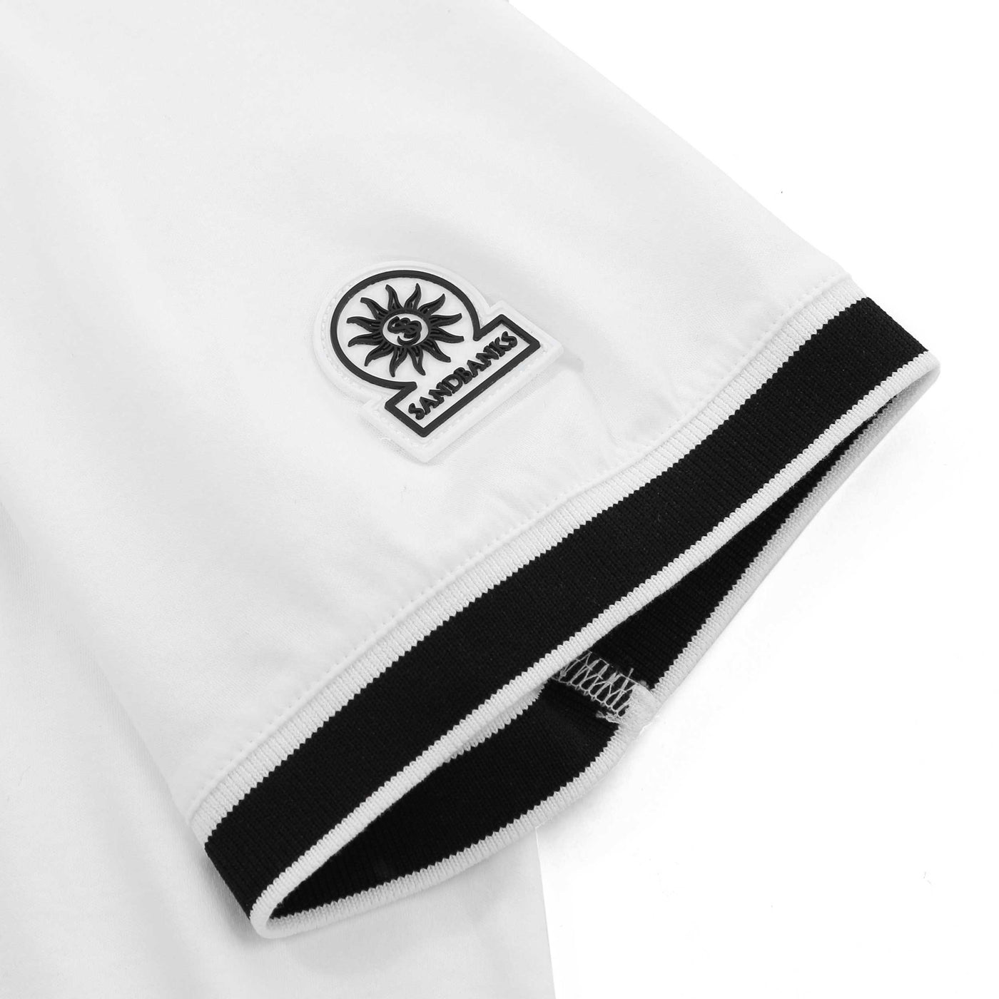 Sandbanks Silicone Zip Polo Shirt in White Logo
