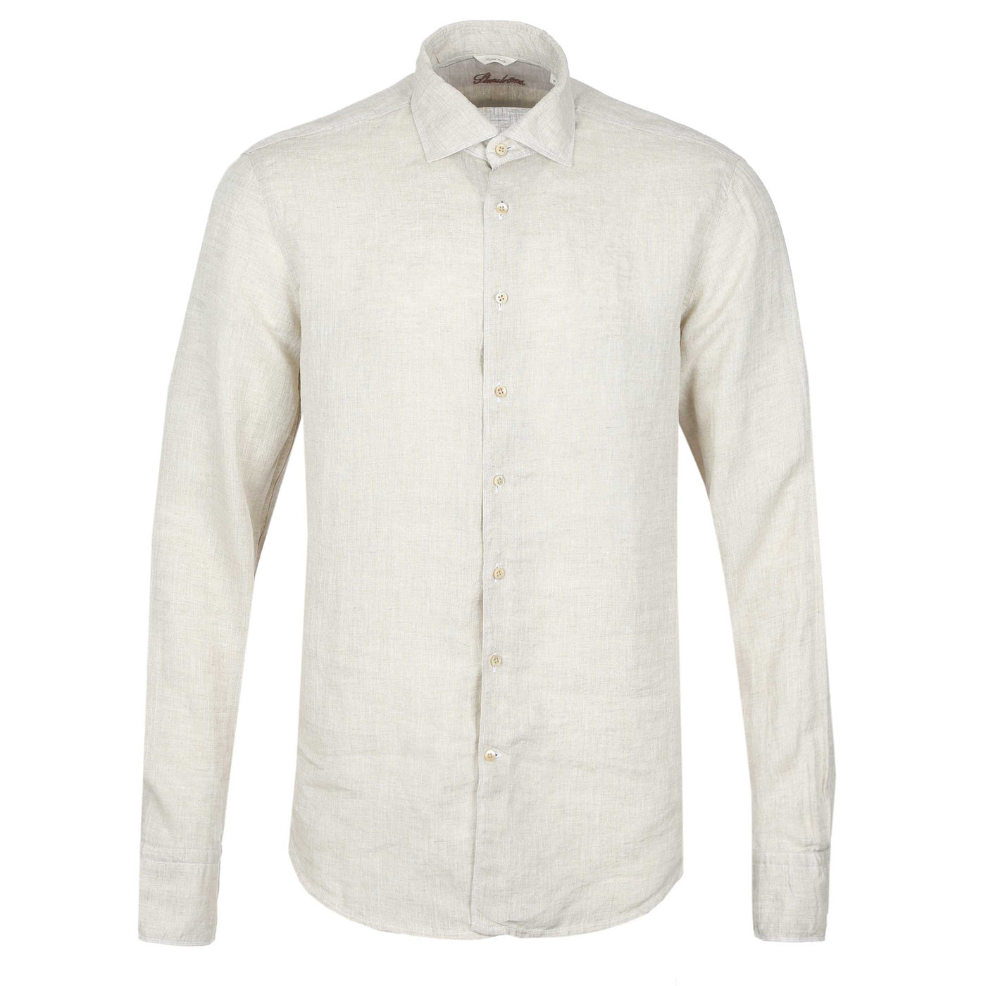 Stenstroms Fitted Body Linen Shirt in Light Beige