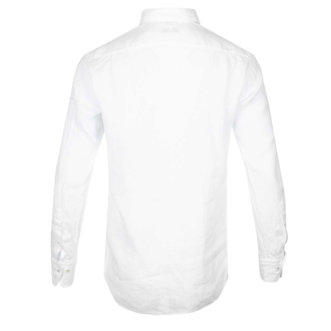 Stenstroms Fitted Body Linen Shirt in White Back