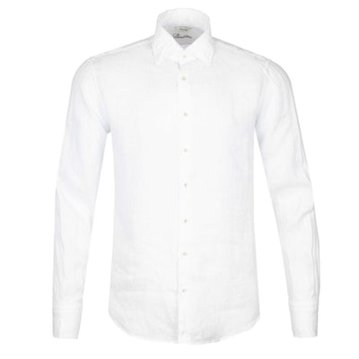 Stenstroms Fitted Body Linen Shirt in White