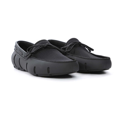 Swims Braided Lace Loafer Shoe in Black Pair