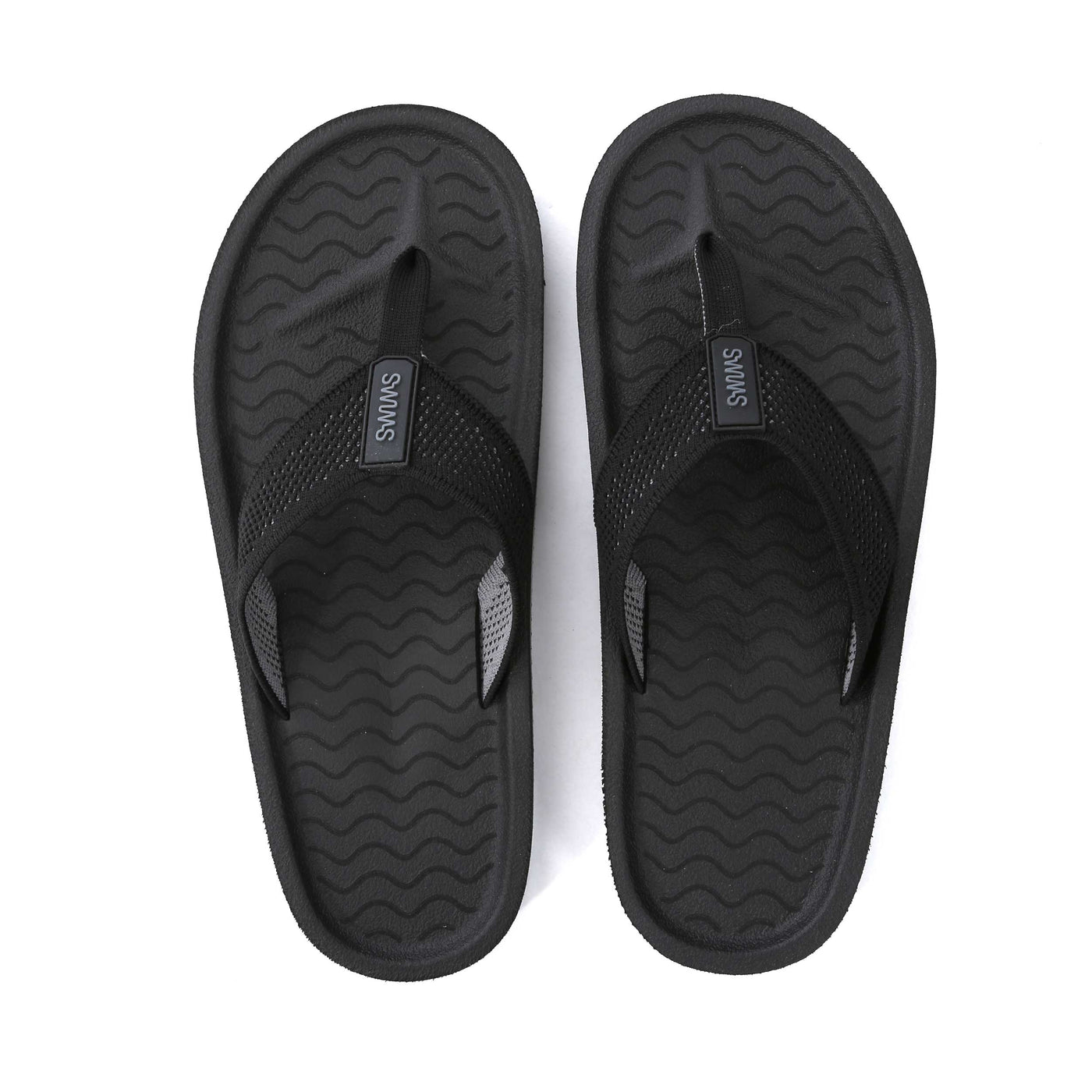 Swims Napoli Flip Flop in Black & Charcoal Birdseye