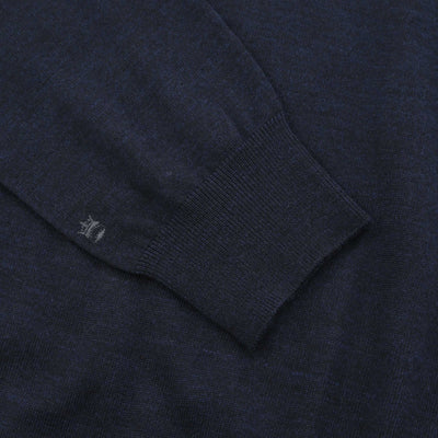 Thomas Maine 1/4 Zip Knitwear in Navy Logo
