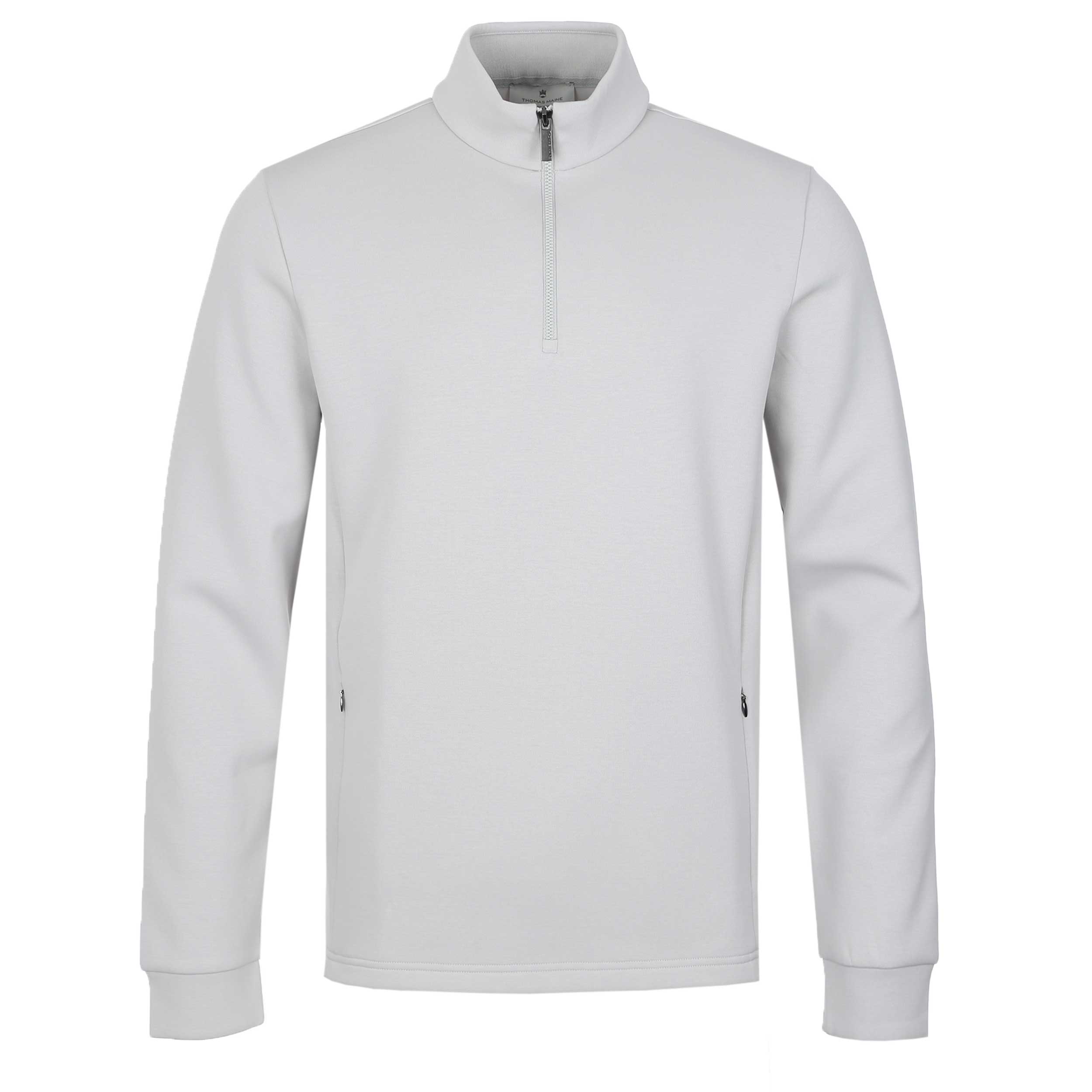 Thomas Maine 1/4 Zip Sweatshirt in Light Grey