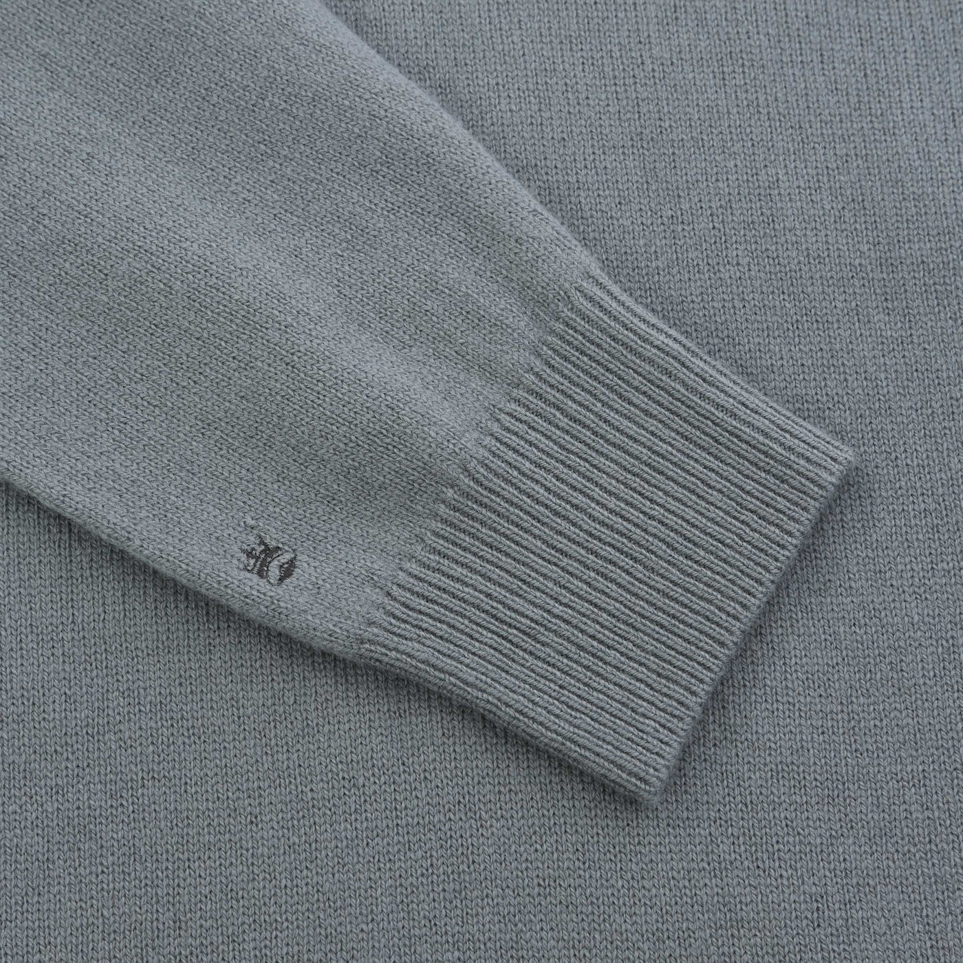 Thomas Maine 2 Button Lambs Wool Knit Polo in Sage Green Logo