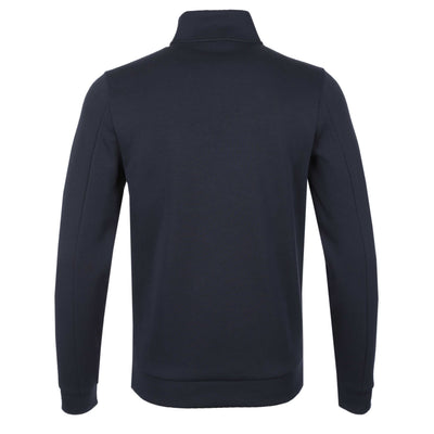 Thomas Maine Interlock 1/4 Zip Sweatshirt in Navy Back