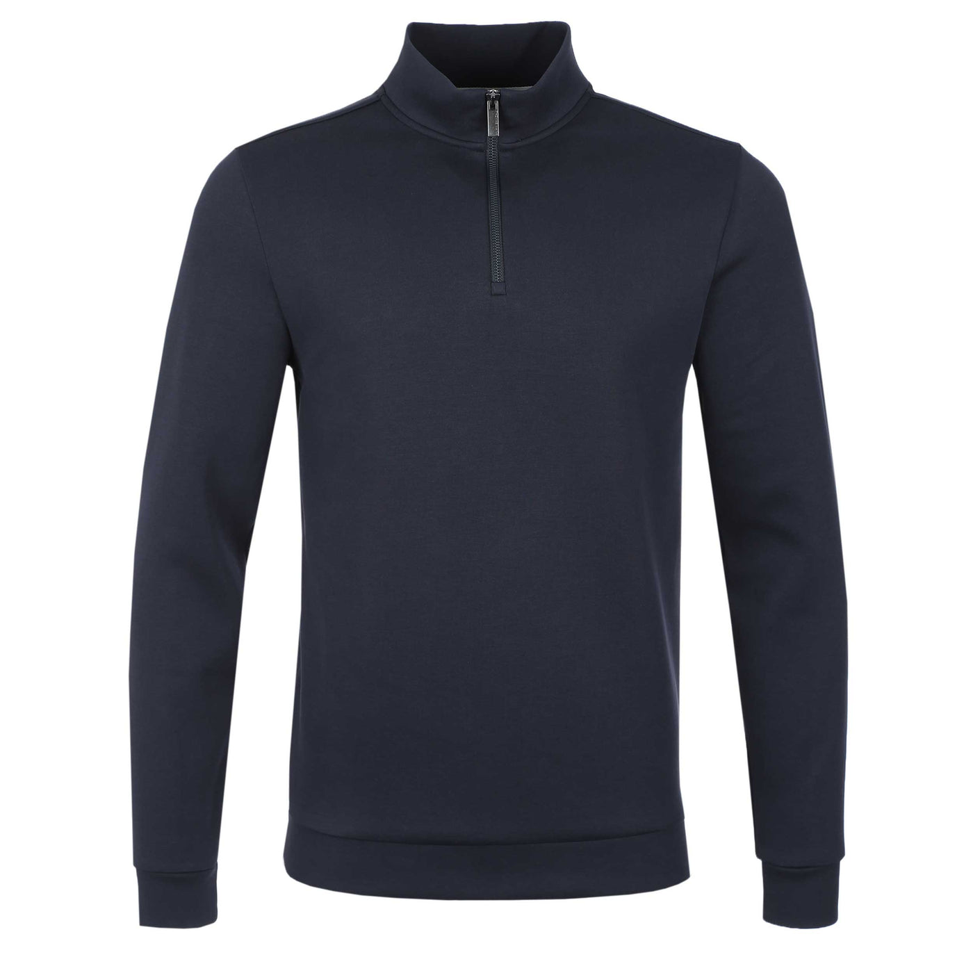 Thomas Maine Interlock 1/4 Zip Sweatshirt in Navy