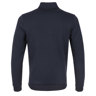 Thomas Maine Interlock Full Zip Sweatshirt in Navy Back