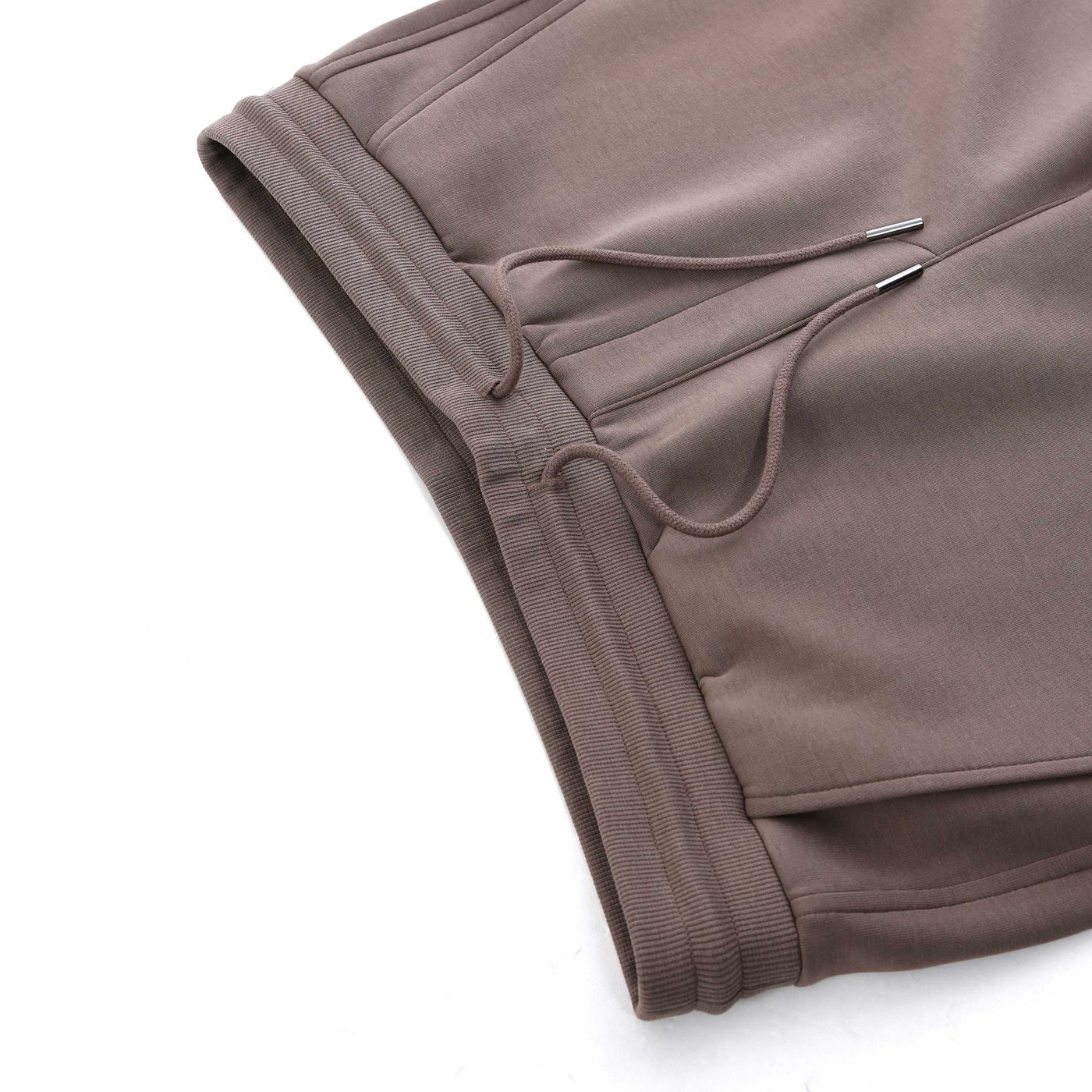 Thomas Maine Interlock Sweat Short in Light Brown Waist