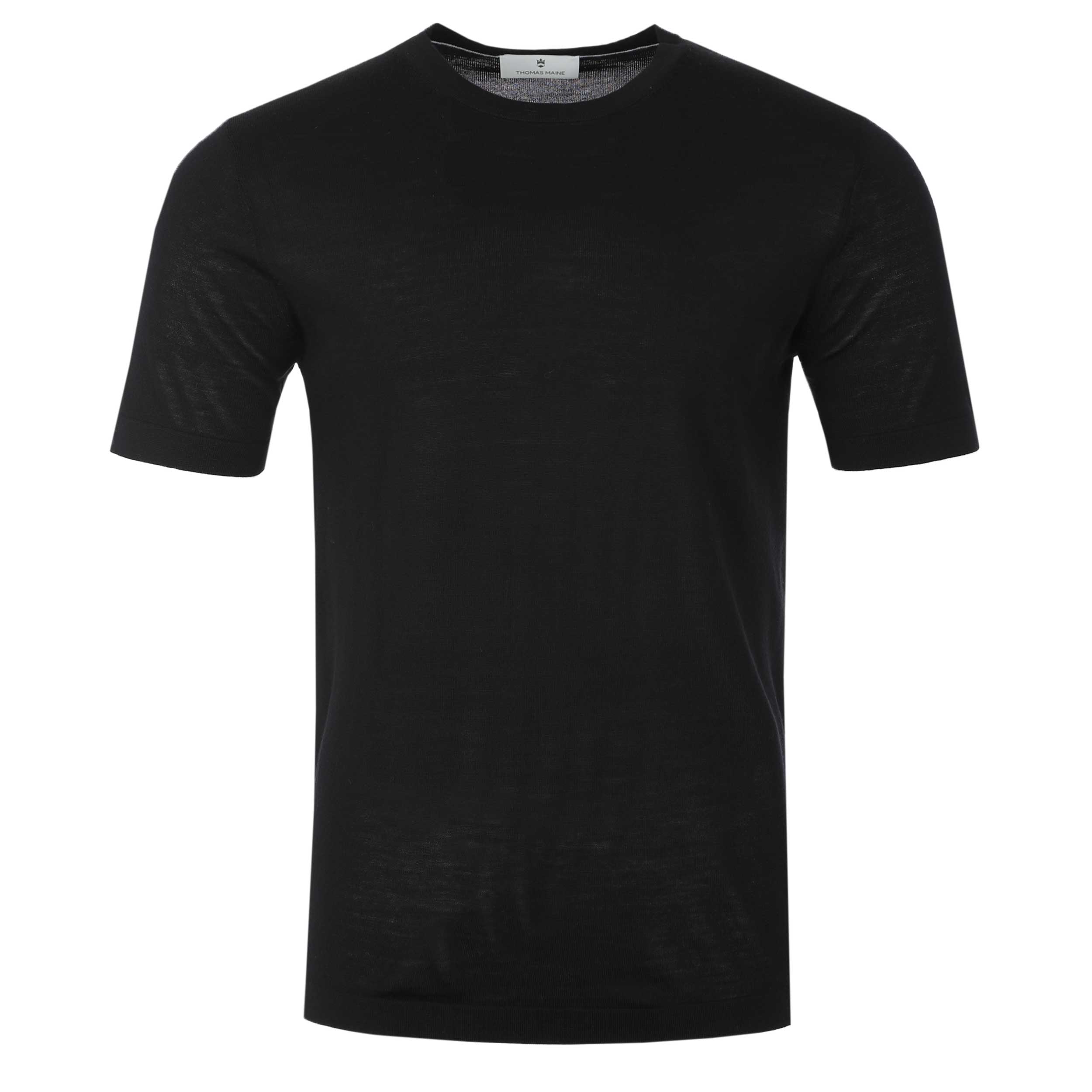 Thomas Maine Merino T-Shirt in Black