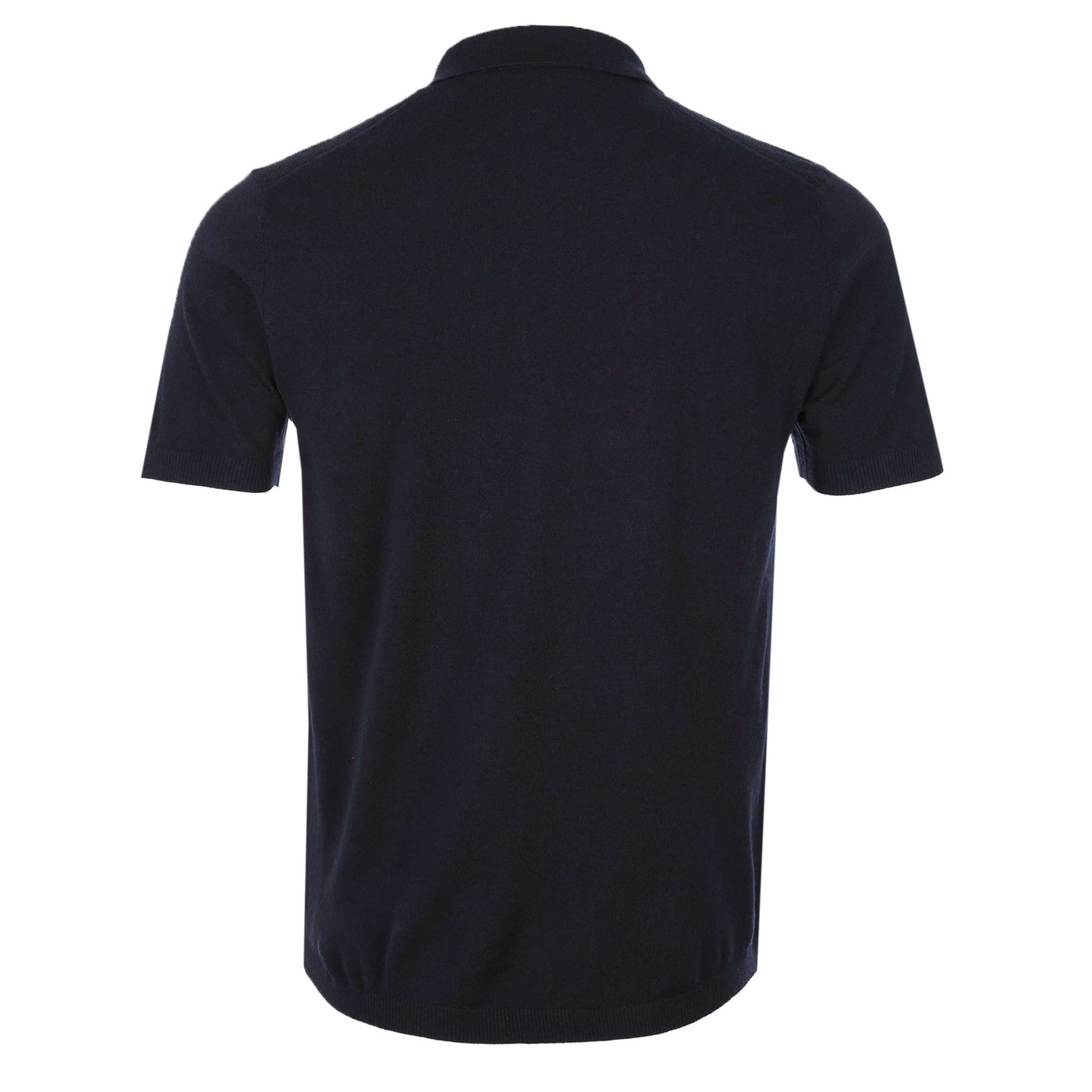 Thomas Maine Merino Zip Knit Polo in Navy Back