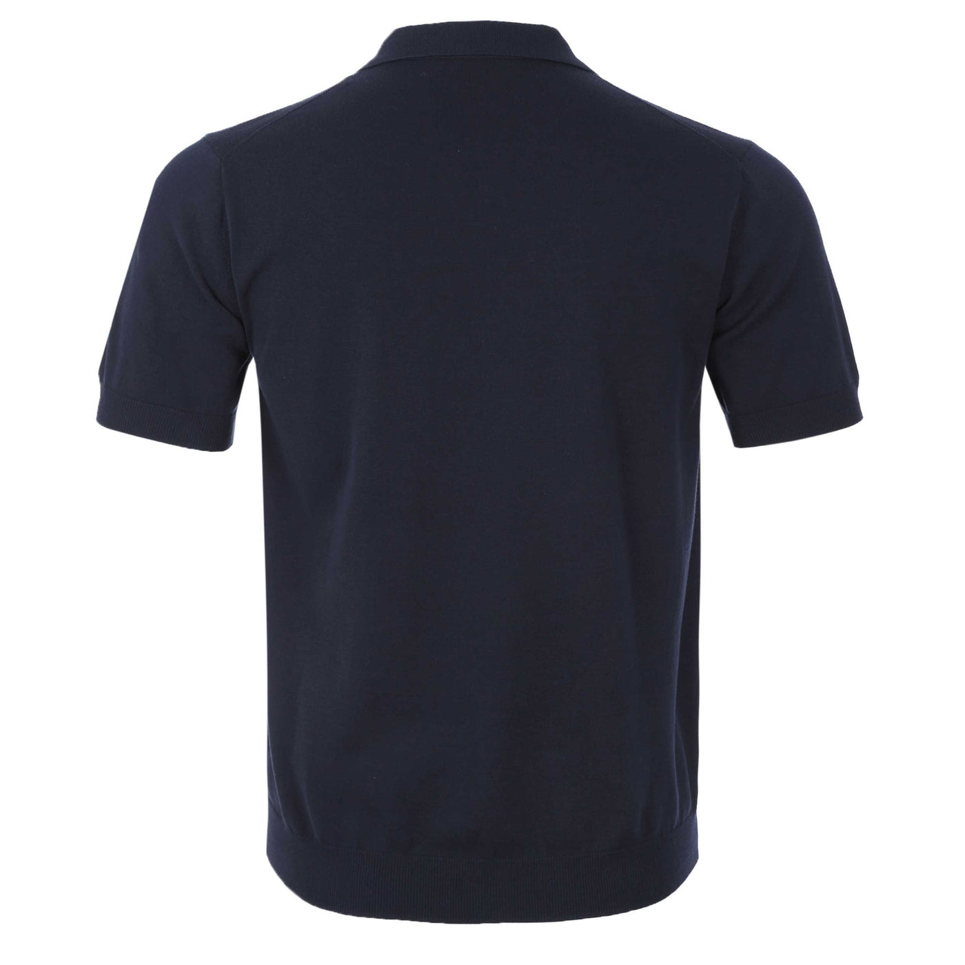 Thomas Maine Open Neck Knit Polo in Navy Back
