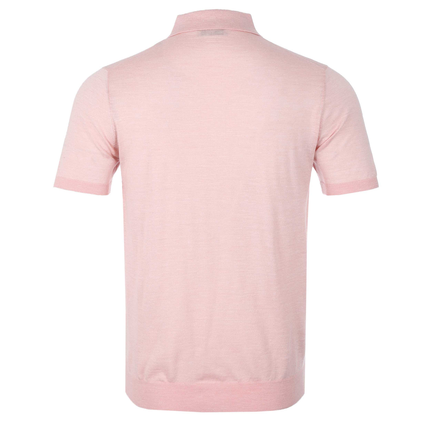 Thomas Maine Silk Linen Mix 3 Button Knit Polo in Pink