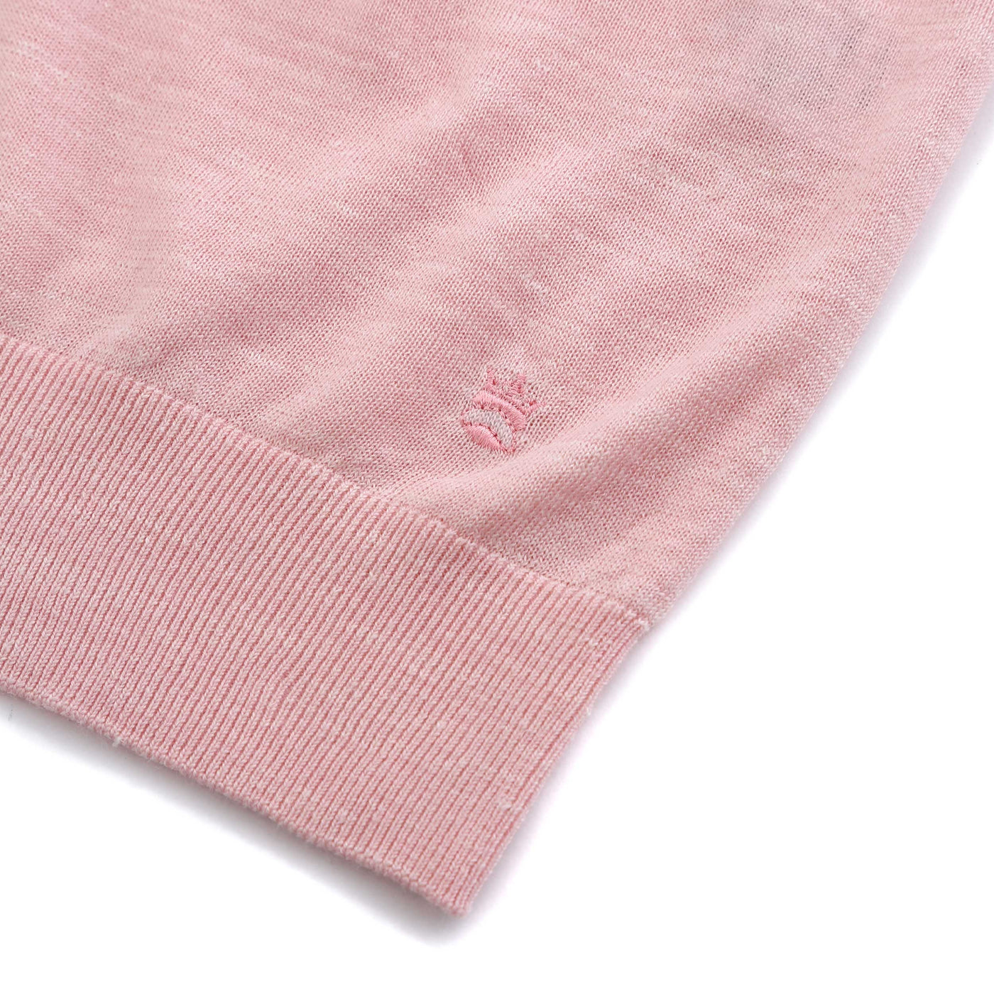 Thomas Maine Silk Linen Mix 3 Button Knit Polo in Pink