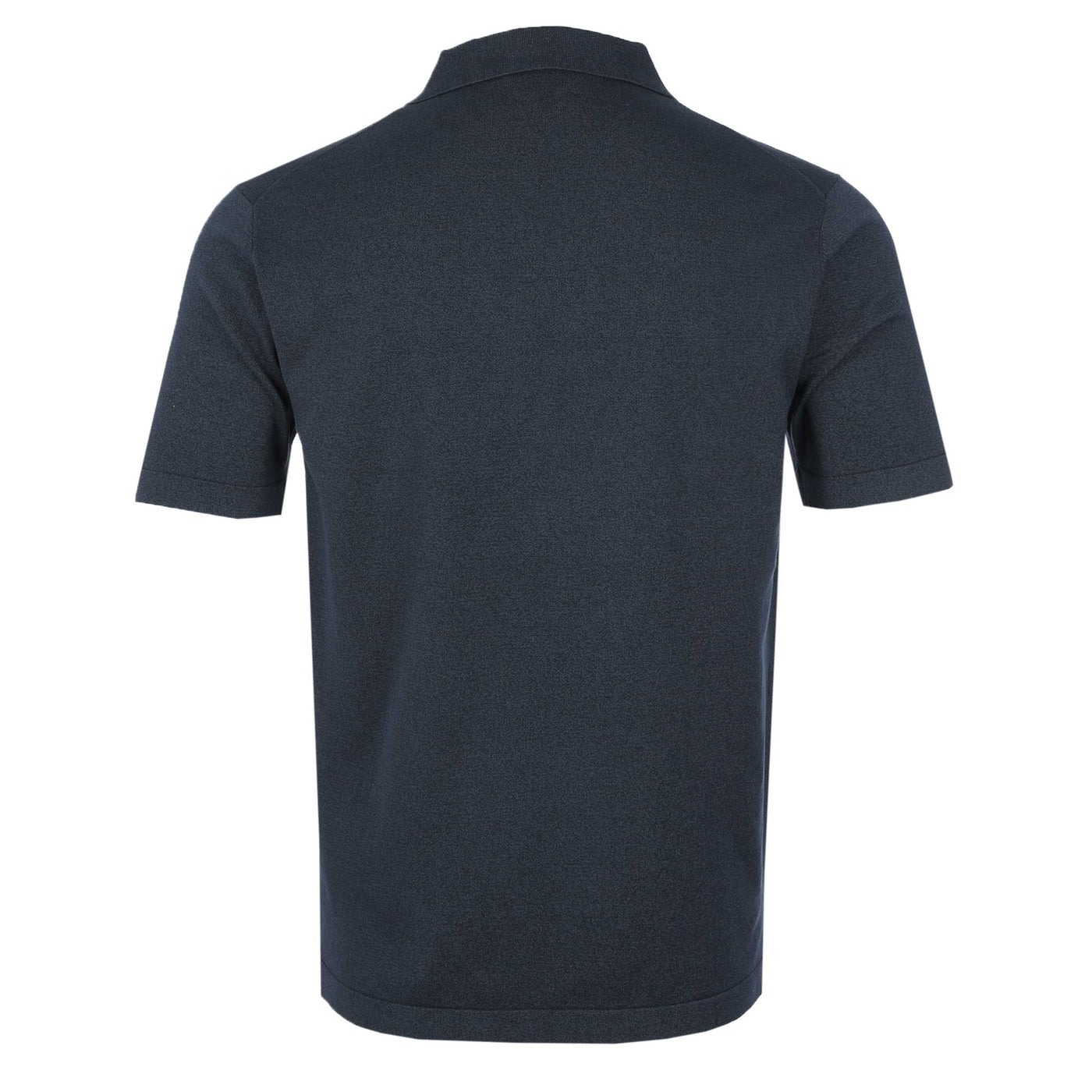 Thomas Maine Skipper Collar Knitted Polo in Navy Back