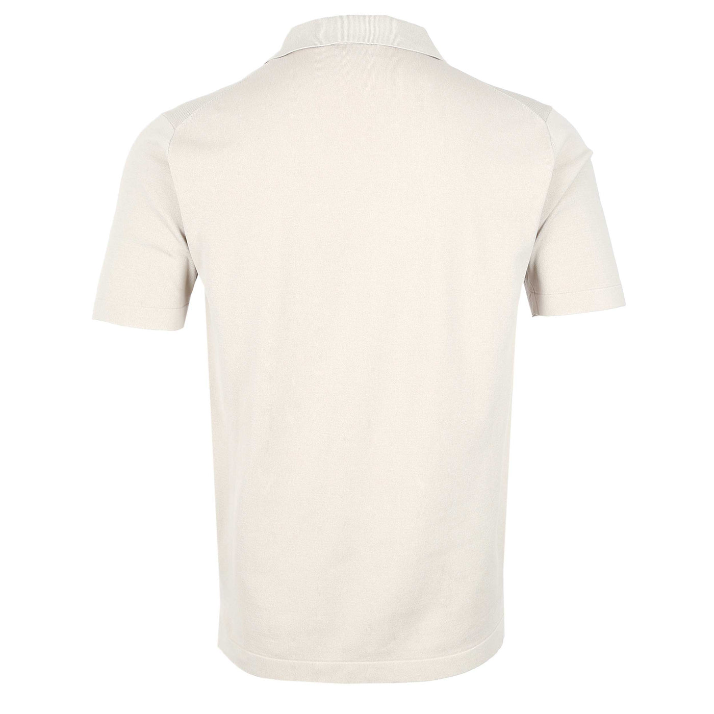Thomas Maine Skipper Collar Knitted Polo in Stone Back