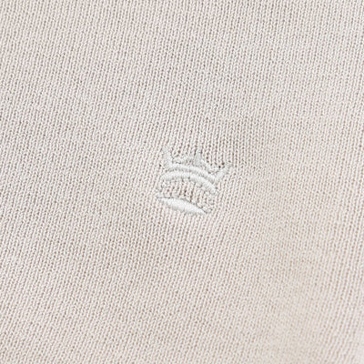 Thomas Maine Skipper Collar Knitted Polo in Stone Logo