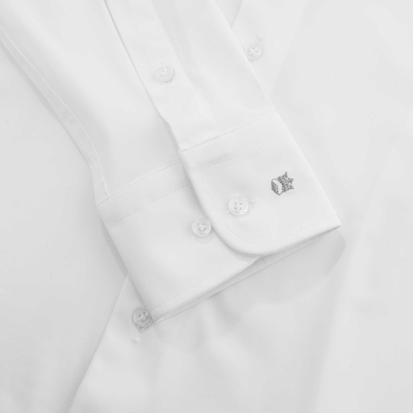 Thomas Maine Tech Luxe Stretch Shirt in White Cuff