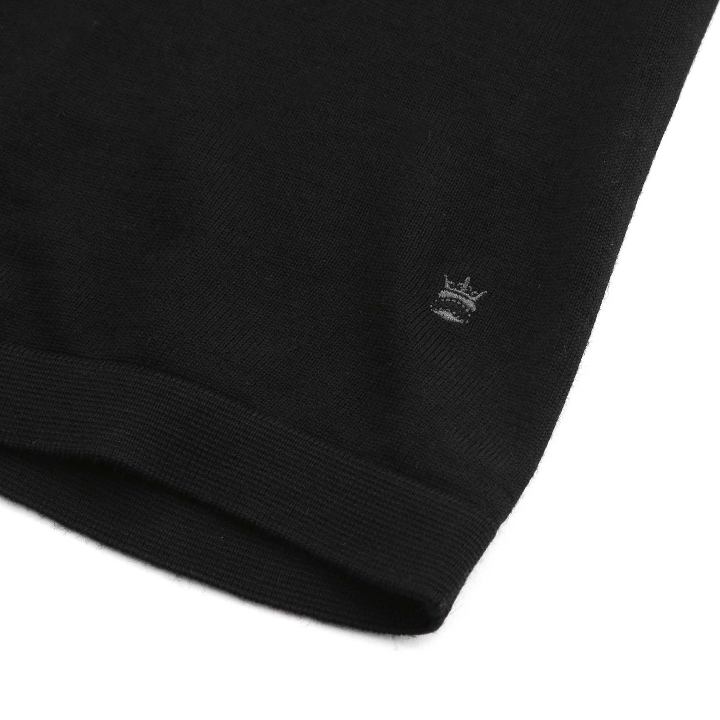Thomas Maine Zip Knit Polo in Black Logo