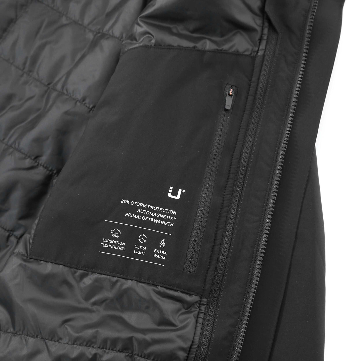 UBR Black Storm Coat in Black Detail