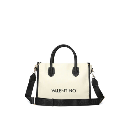 Valentino Bags Leith RE Ladies Mini Tote Bag in Natural & Black Strap