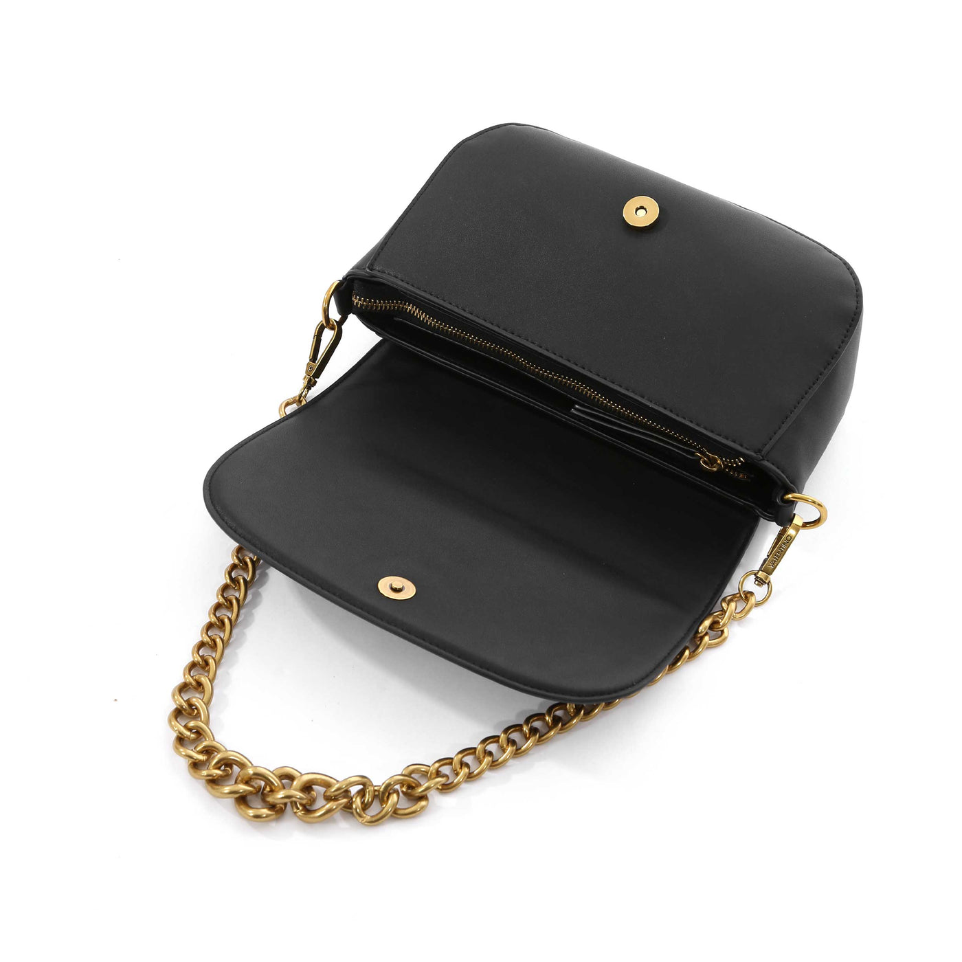 Valentino Bags Snowy RE Ladies Flap Bag in Black Open