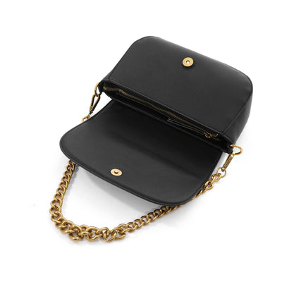 Valentino Bags Snowy RE Ladies Flap Bag in Black Open