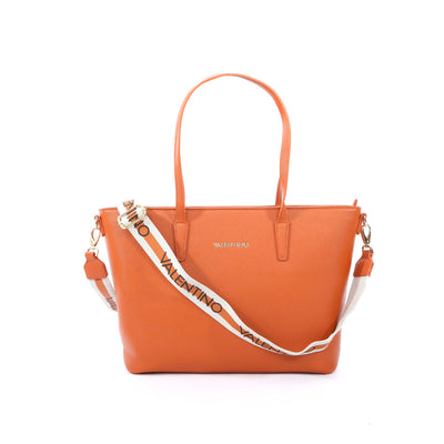 Valentino Bags Zero RE Ladies Tote Bag in Arancio Orange Contrast Strap