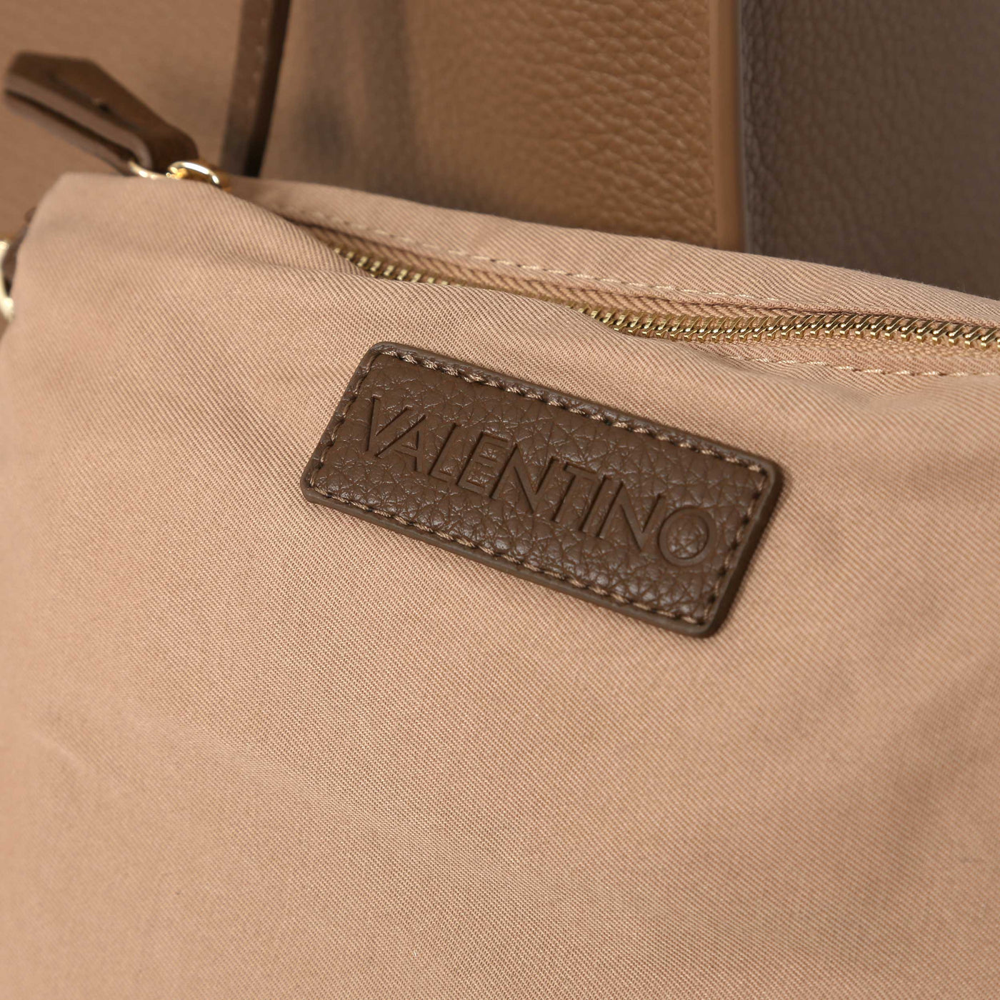 Valentino Bags Post RE Shopper Bag in Camel Clutch Logo