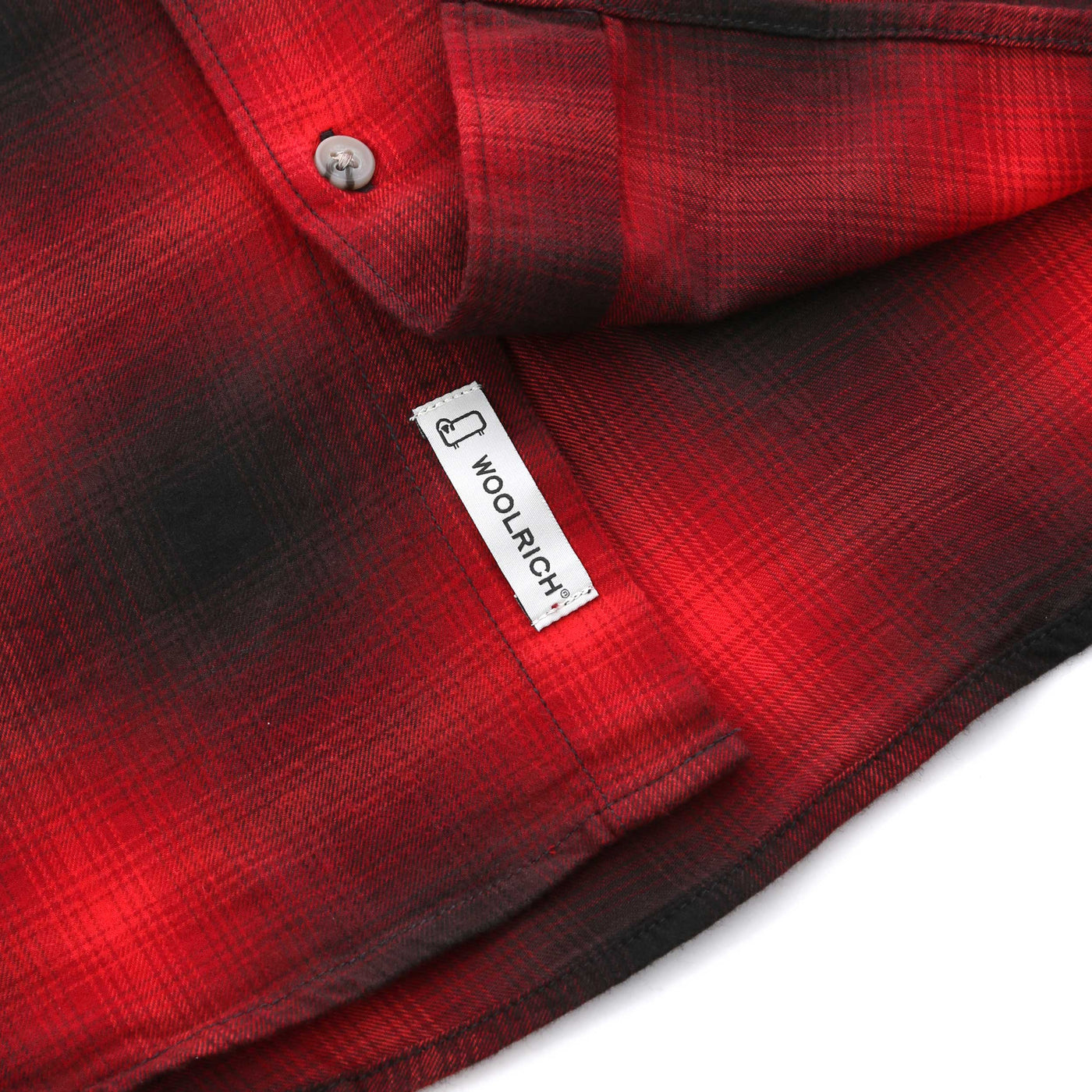 Woolrich Light Flannel Check Shirt in Red Check Logo Badge