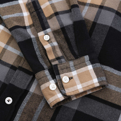 BOSS S Liam Kent C1 233 Shirt in Medium Beige Check Sleeve Detail