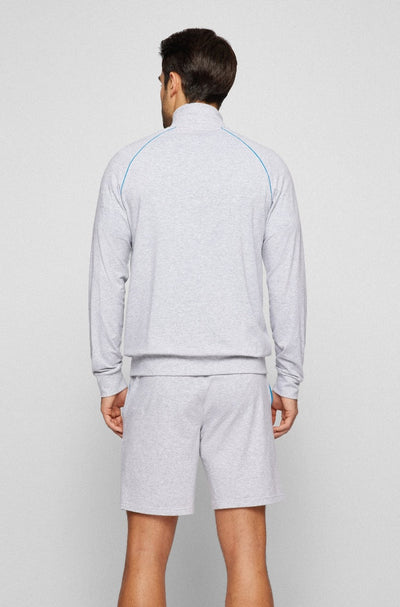 BOSS Mix & Match Zip Sweat Top in Light Grey