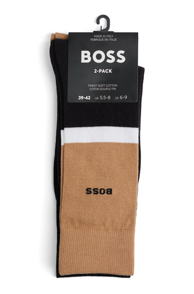 BOSS 2P RS Block Colour CC Sock in Black