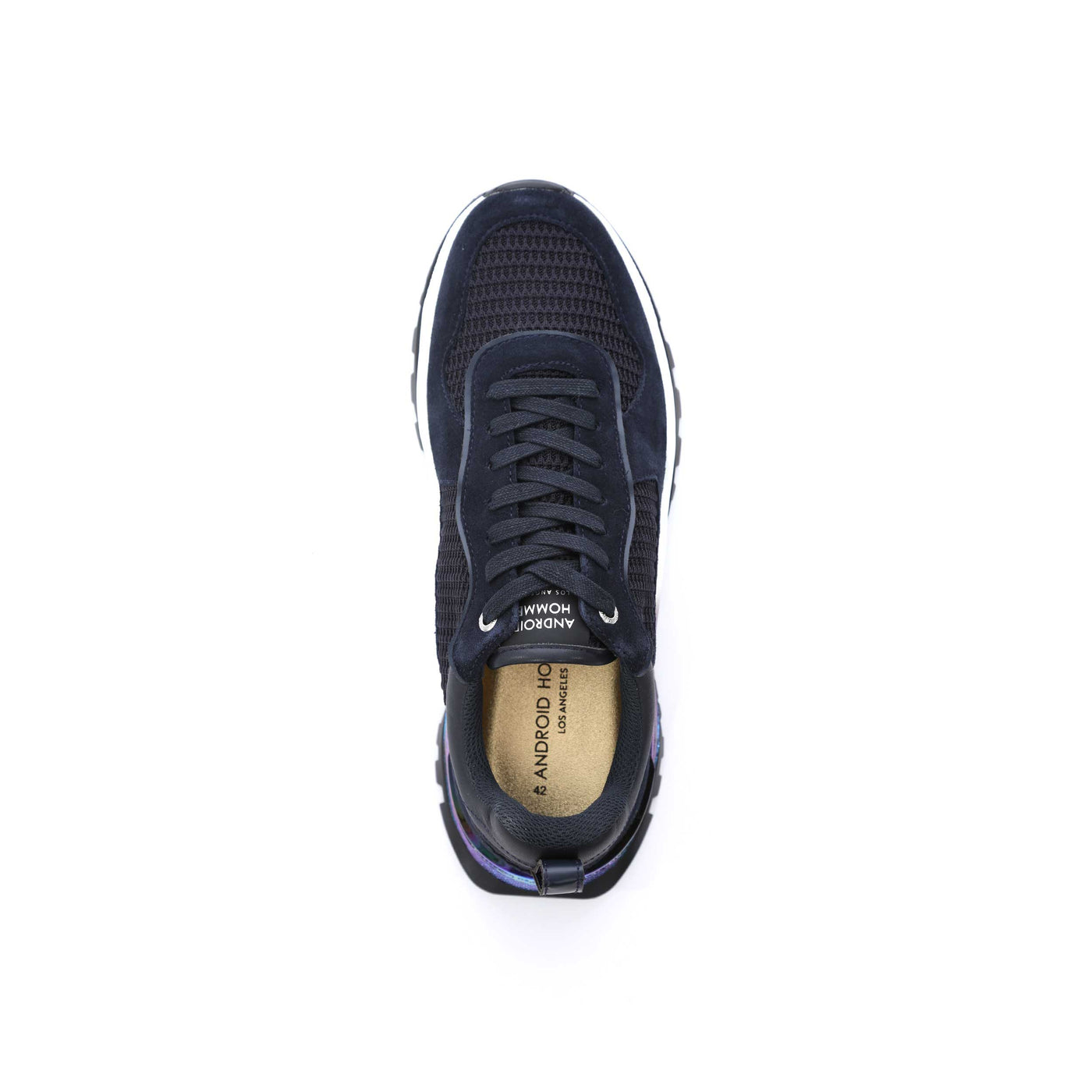 Android Homme Leo Carrillo Trainer in Navy Iridescent Birdseye