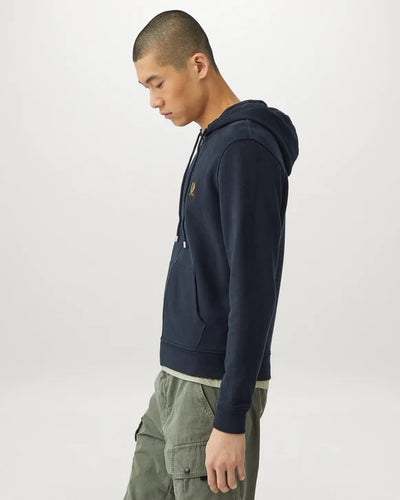 Belstaff Full Zip Hoodie Sweat Top in Navy Model