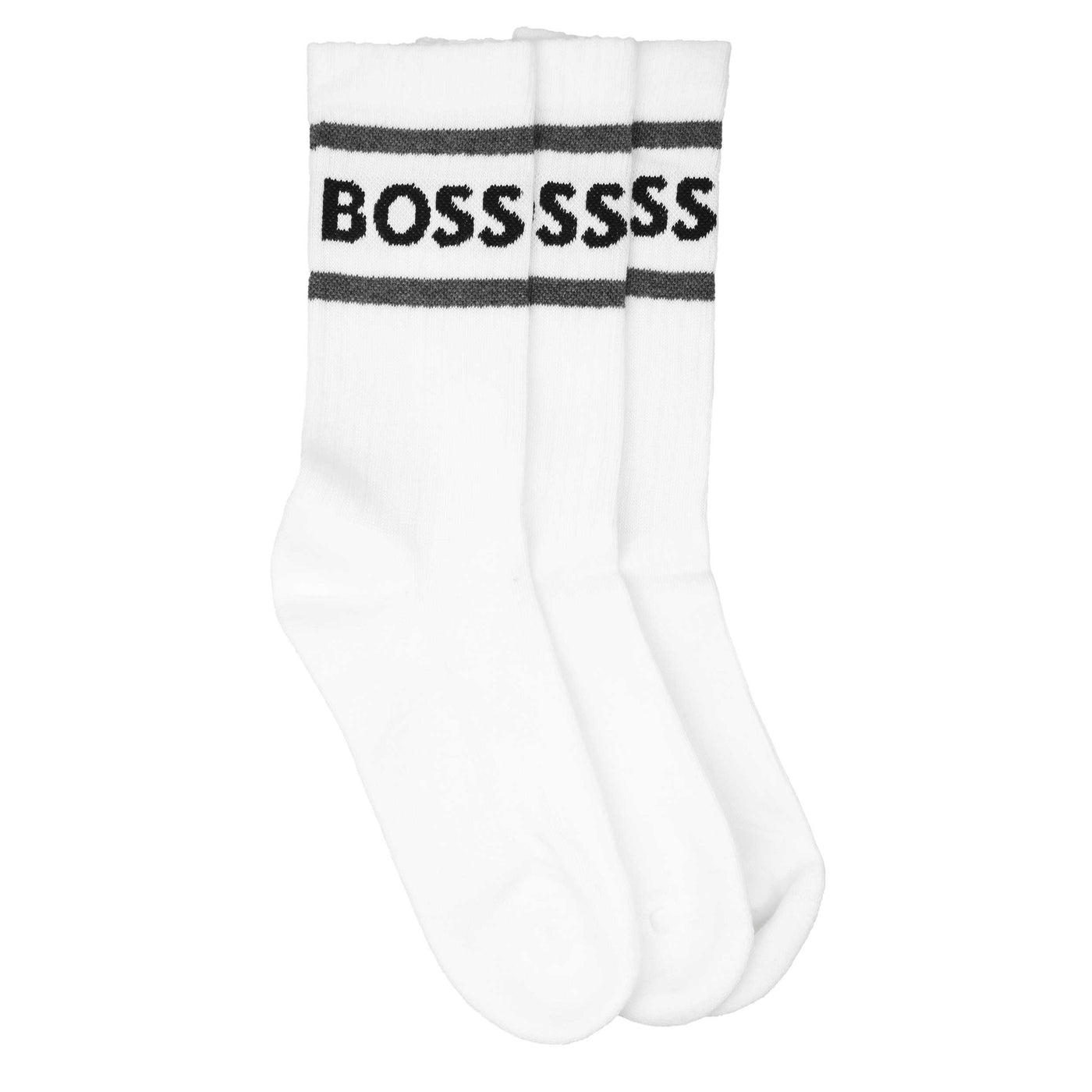 BOSS 3P Rib Stripe CC Sock in White