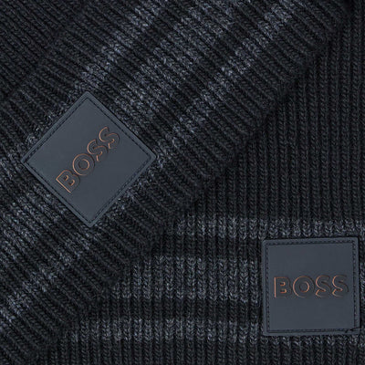 BOSS Adamo Set Hat & Scarf Set in Black Logo