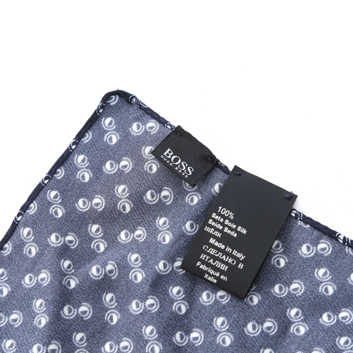 BOSS Circle Pocket Square in Navy Details