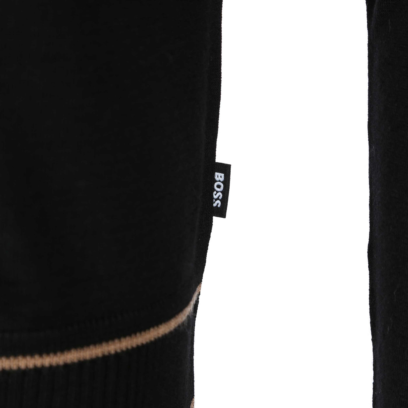 BOSS Favino Knitwear in Black Logo Tab