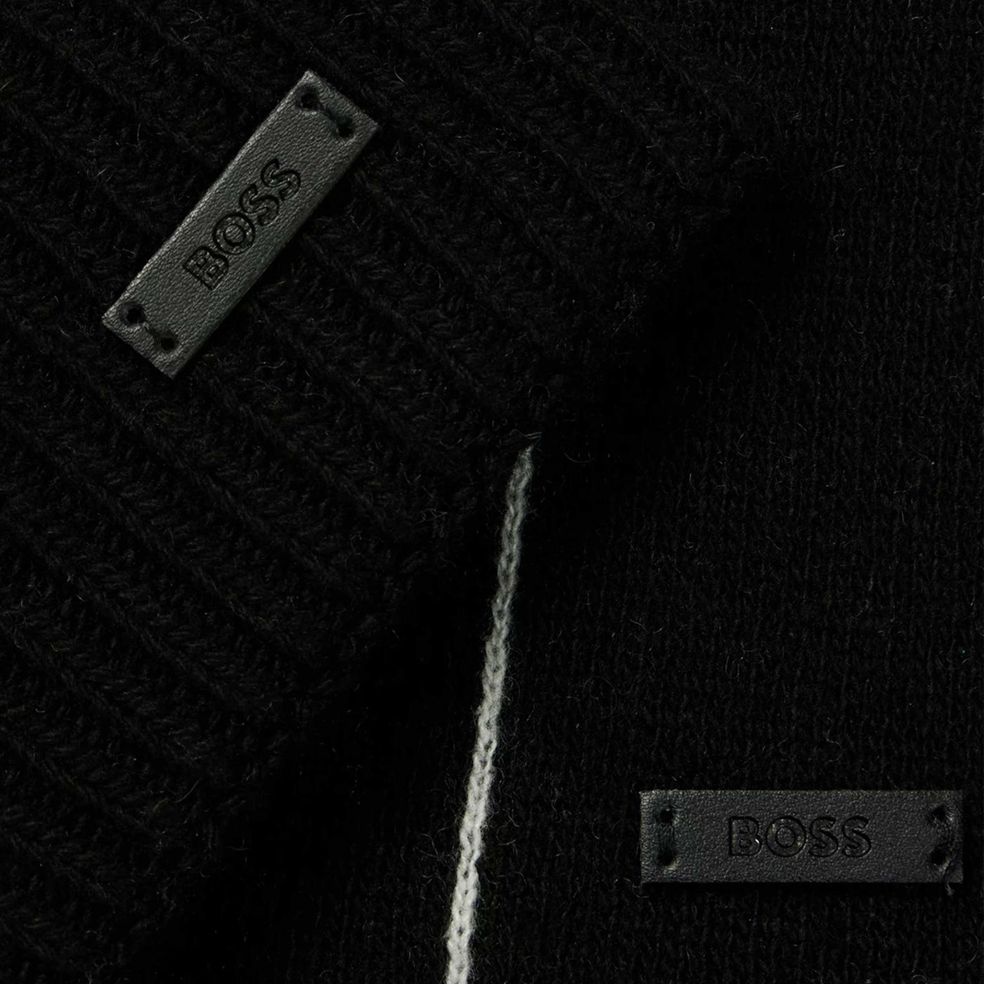 BOSS Frizzante Set Hat & Scarf Set in Black Close Up