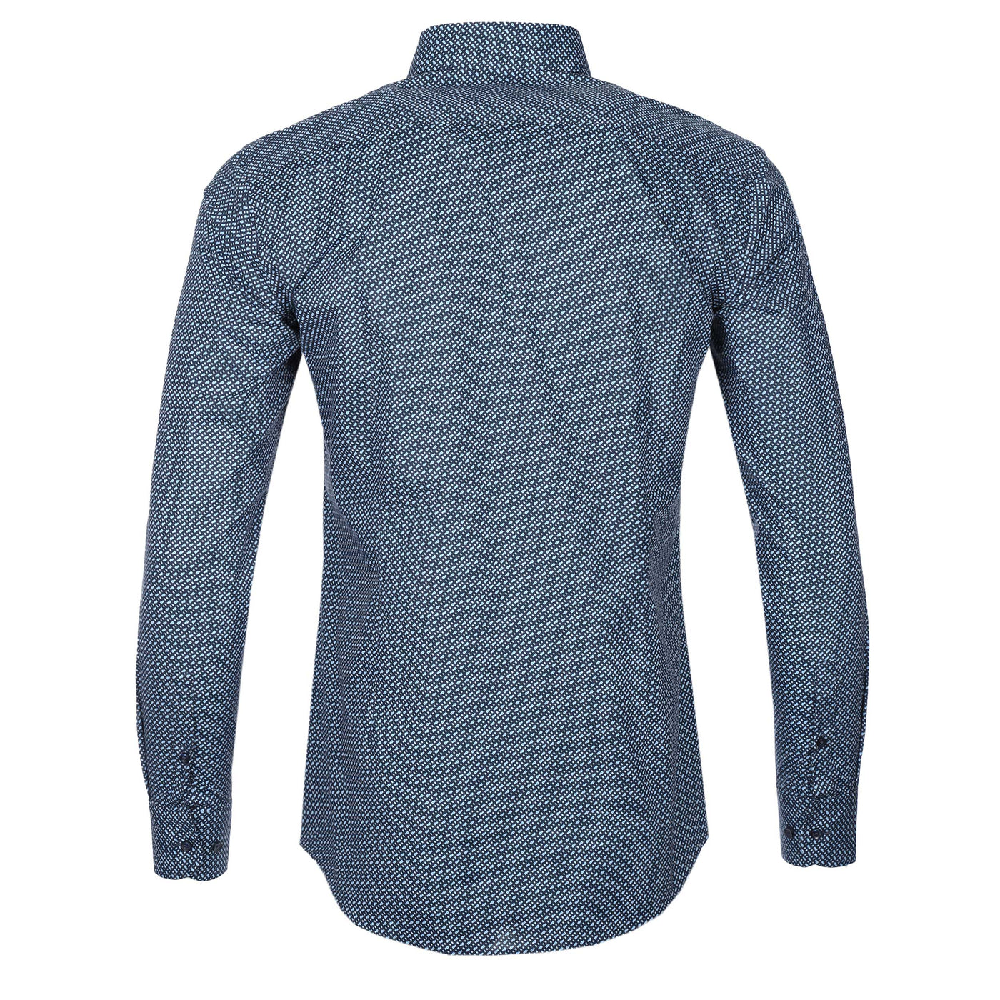 BOSS H Hank Kent C1 214 Shirt in Navy Print Back