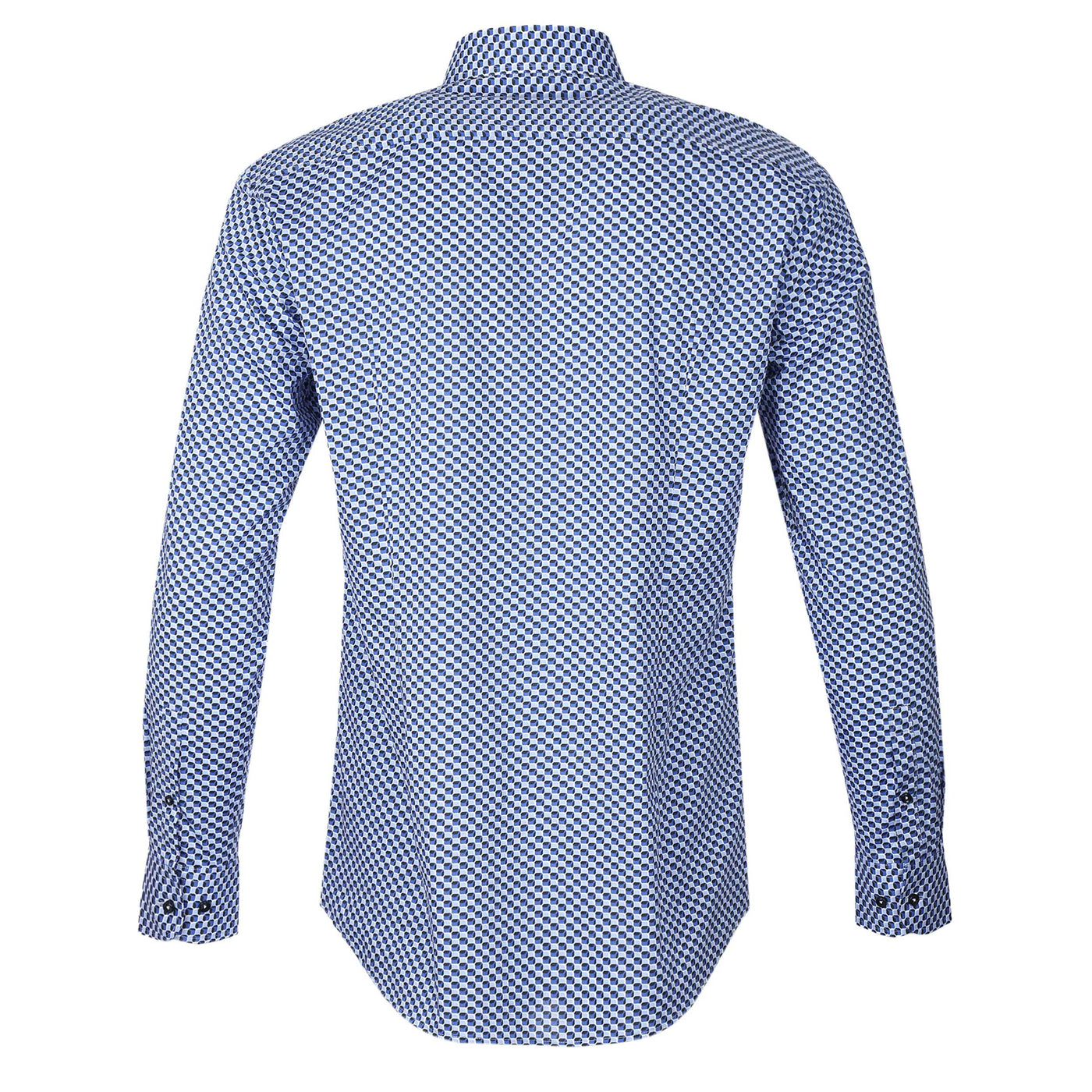 BOSS H Hank Kent C1 214 Shirt in Geometric Blue Print Back