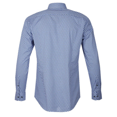 BOSS H Hank Kent C1 214 Shirt in Geometric Blue Print Back