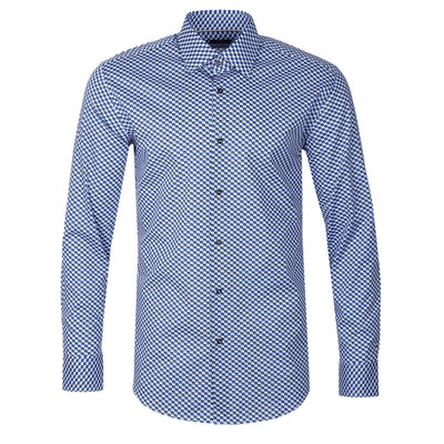 BOSS H Hank Kent C1 214 Shirt in Geometric Blue Print