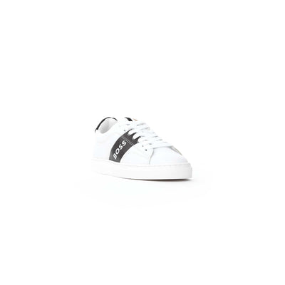 BOSS Kids Logo Cup Sole Trainer in White Toe