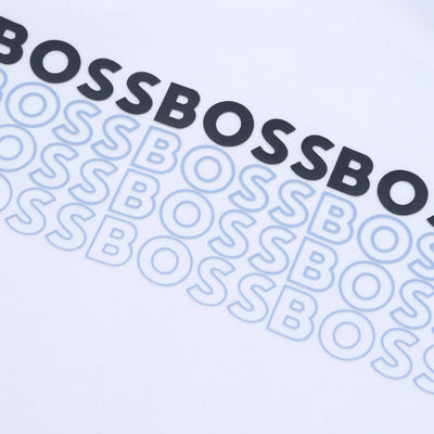 BOSS Kids Multi Boss Logo T Shirt in White Logo