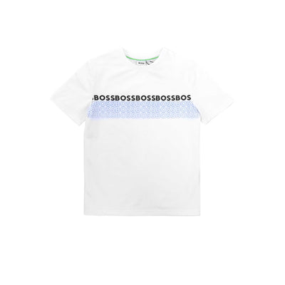 BOSS Kids Multi Boss Logo T Shirt in White